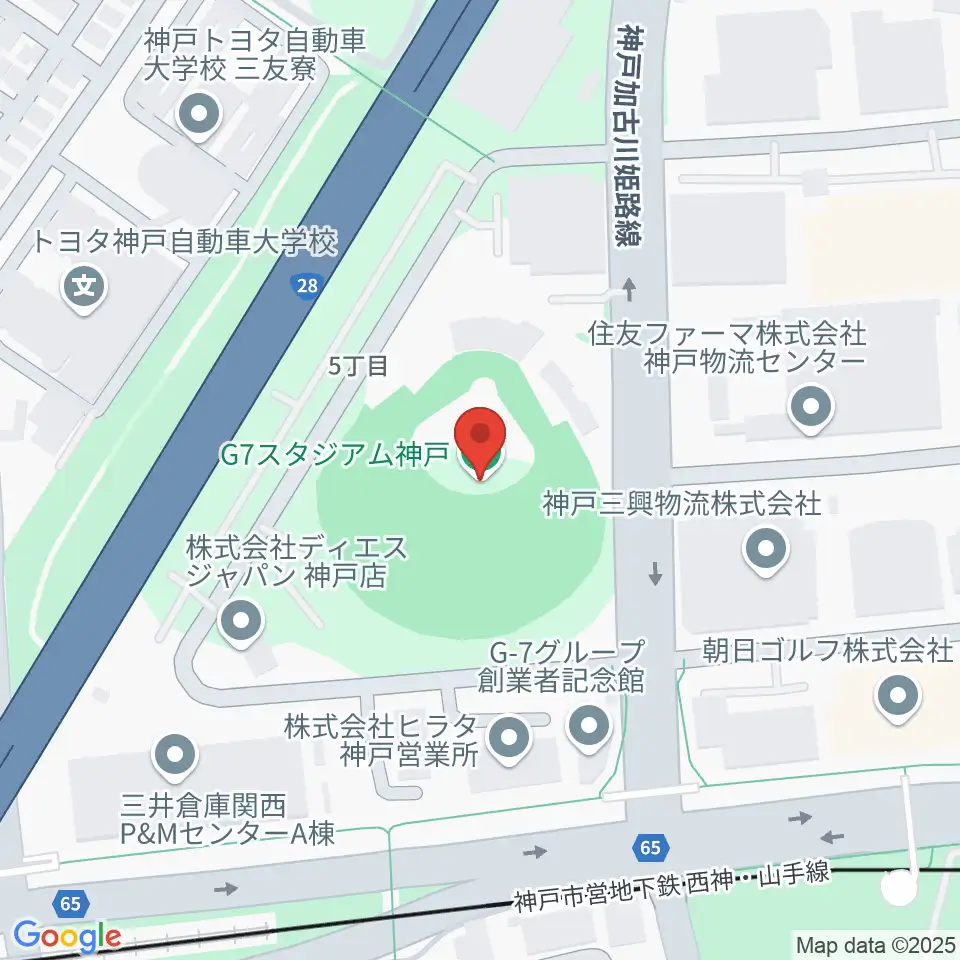 G7スタジアム神戸周辺のカフェ一覧地図