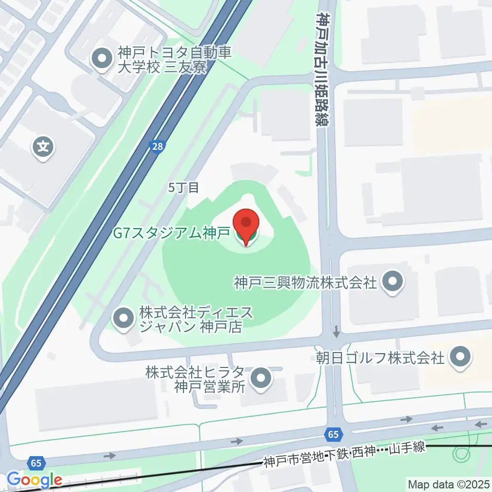 G7スタジアム神戸周辺のカフェ一覧地図