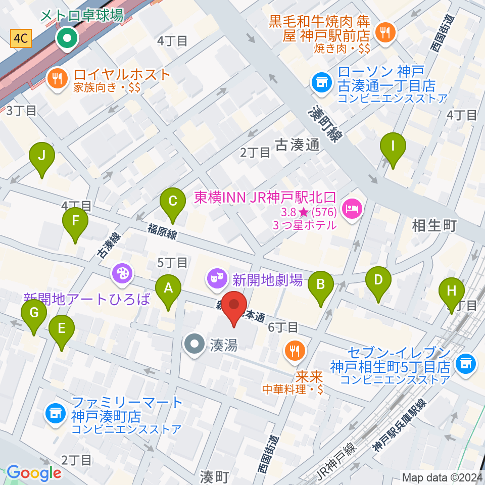 Cinema KOBE周辺のカフェ一覧地図