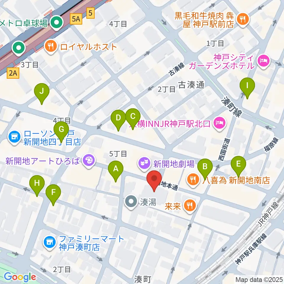 Cinema KOBE周辺のカフェ一覧地図