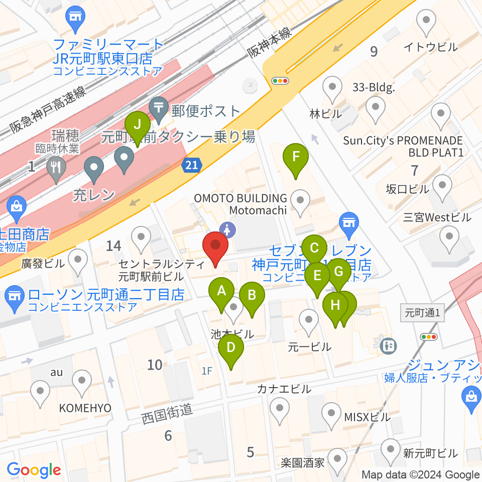 汎芽舎周辺のカフェ一覧地図