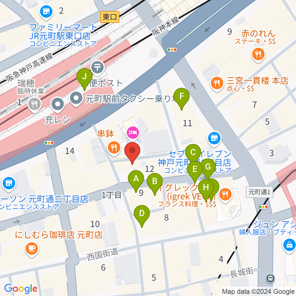 汎芽舎周辺のカフェ一覧地図