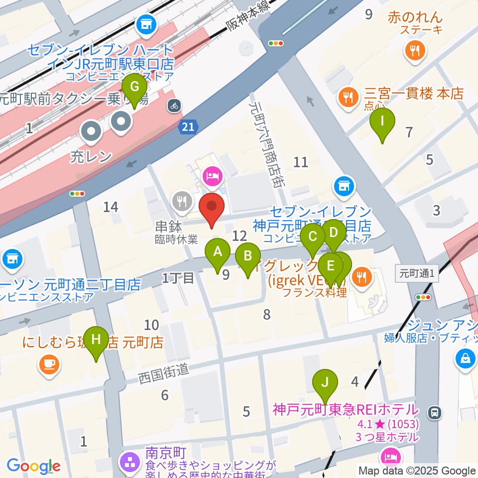 汎芽舎周辺のカフェ一覧地図