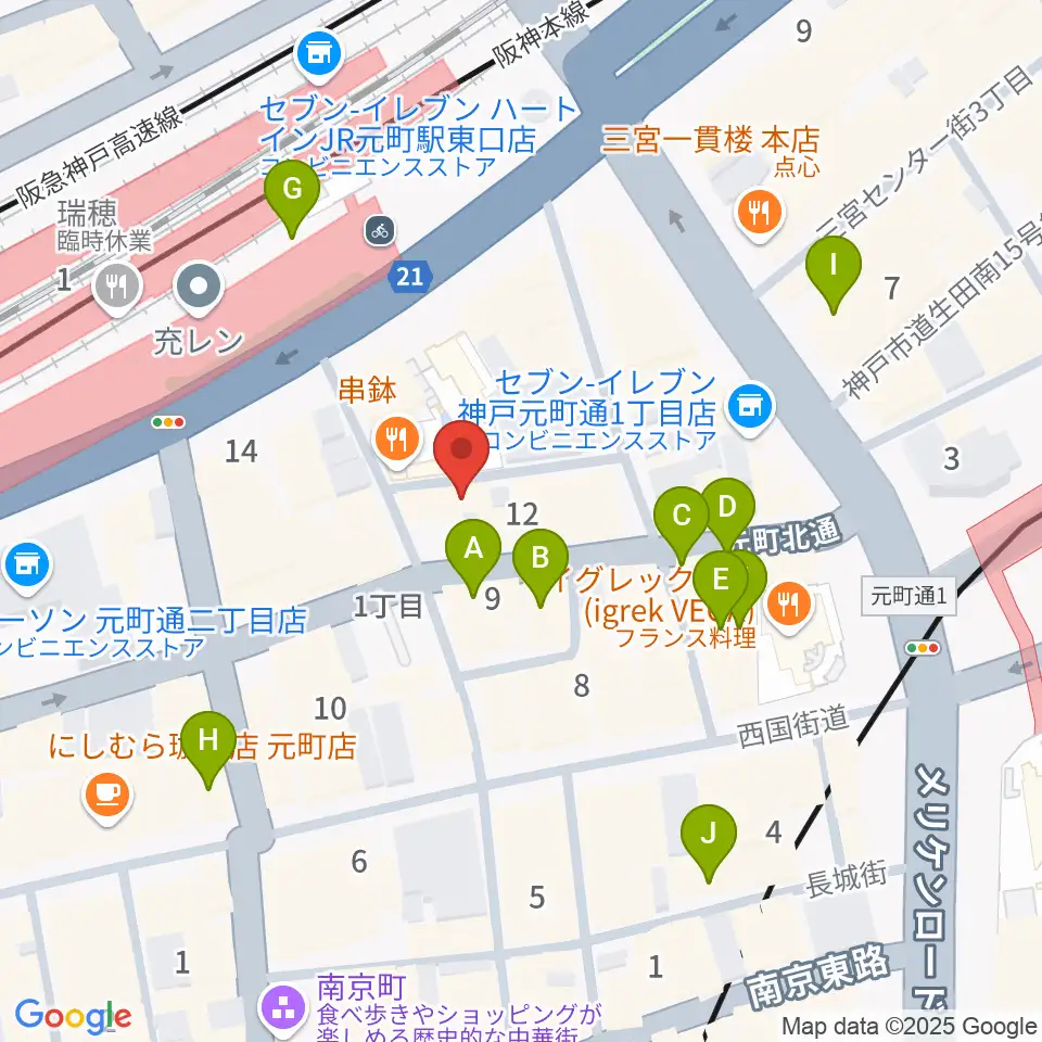 汎芽舎周辺のカフェ一覧地図