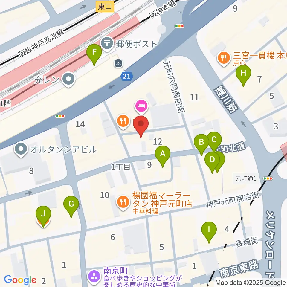 汎芽舎周辺のカフェ一覧地図