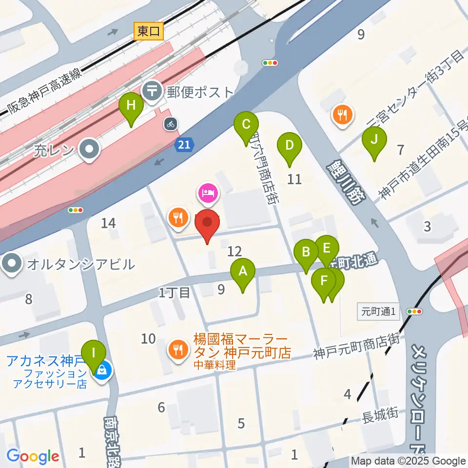 汎芽舎周辺のカフェ一覧地図