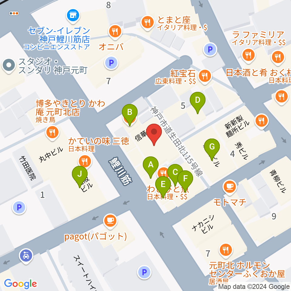 Strada Records周辺のカフェ一覧地図