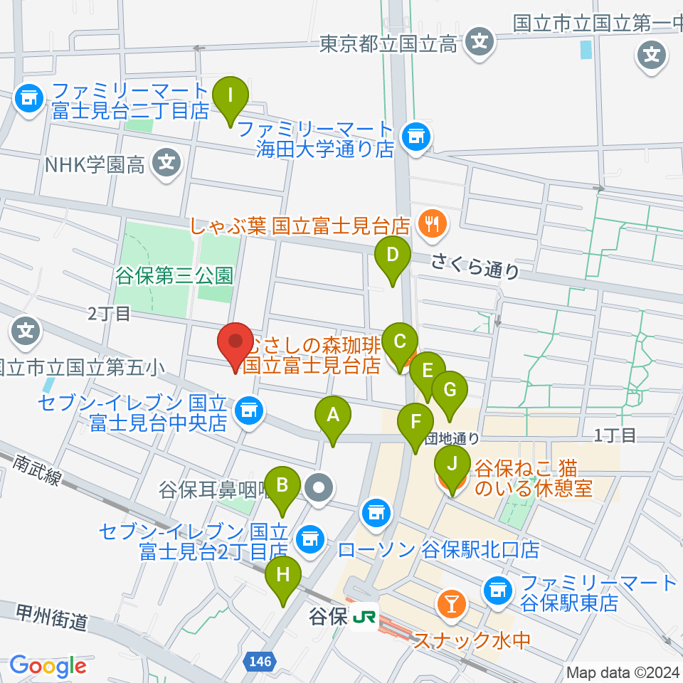 スタジオ・レニー周辺のカフェ一覧地図