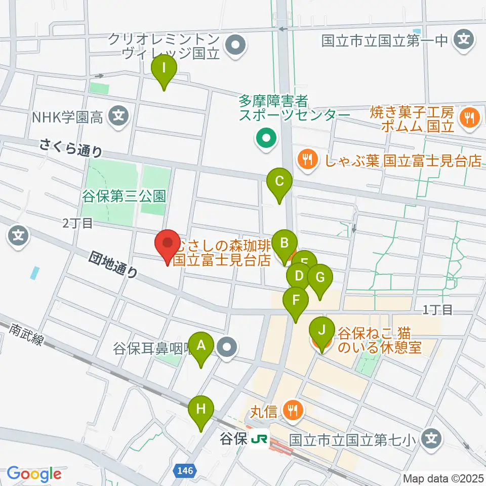 スタジオ・レニー周辺のカフェ一覧地図
