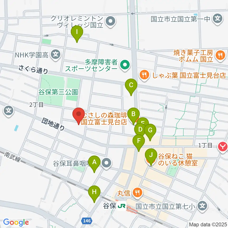 スタジオ・レニー周辺のカフェ一覧地図