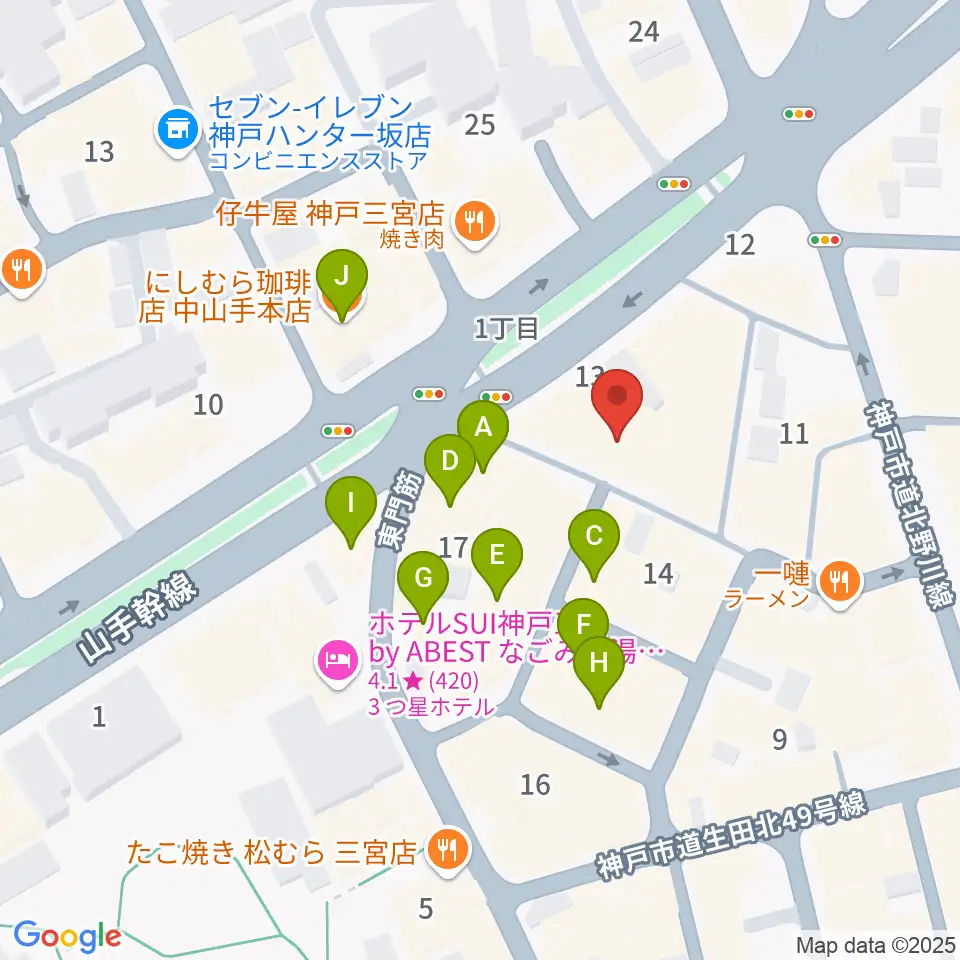 nagomibar周辺のカフェ一覧地図
