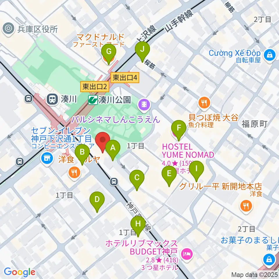 Key West周辺のカフェ一覧地図