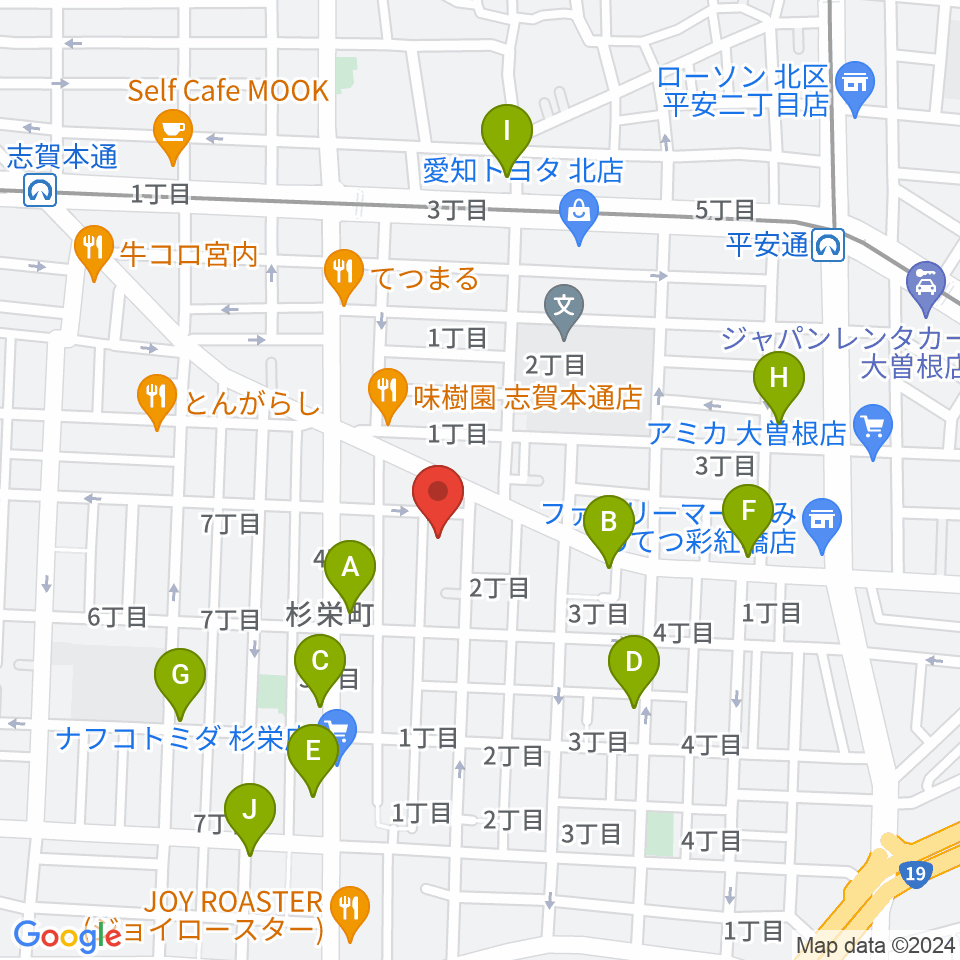 wanderer studio周辺のカフェ一覧地図