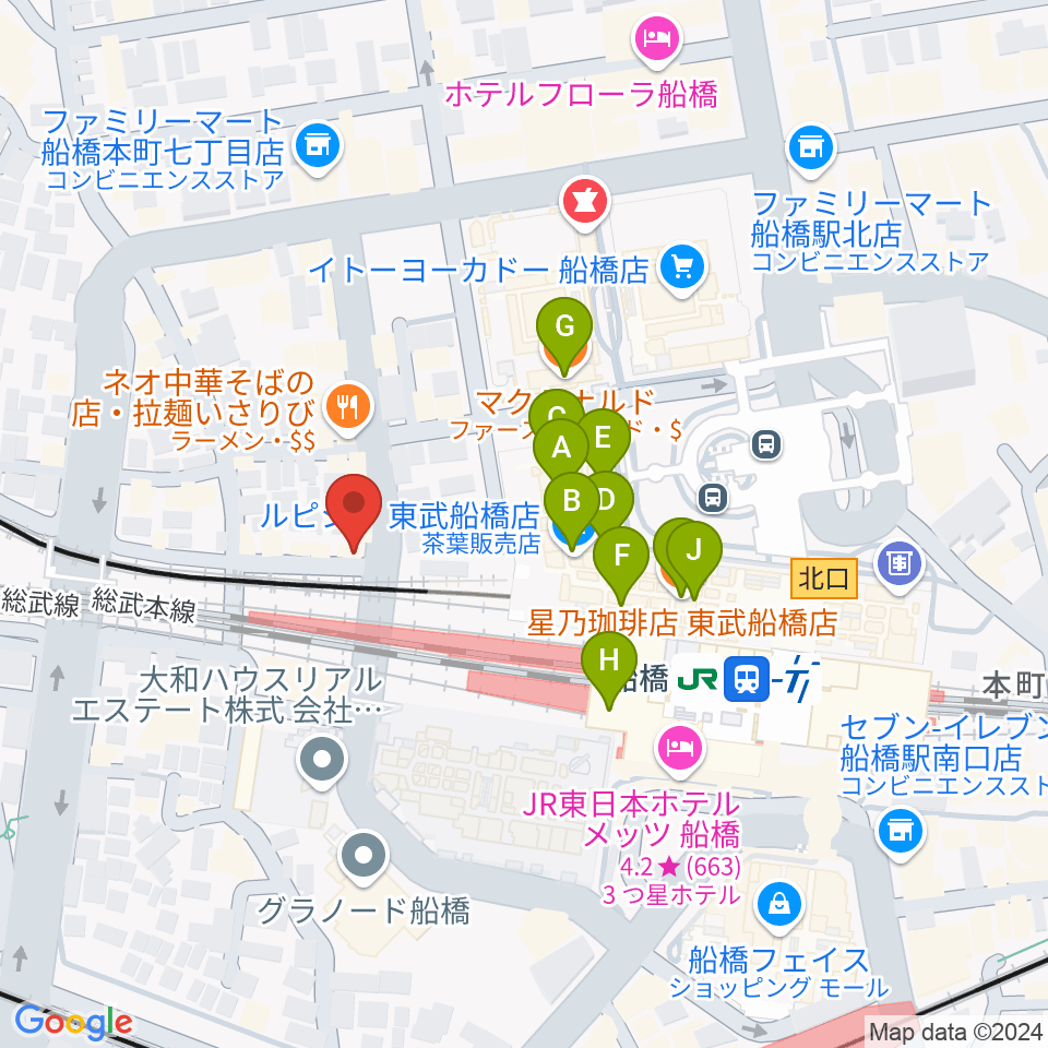 MUSIC PORTE周辺のカフェ一覧地図