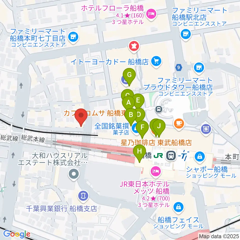 MUSIC PORTE周辺のカフェ一覧地図