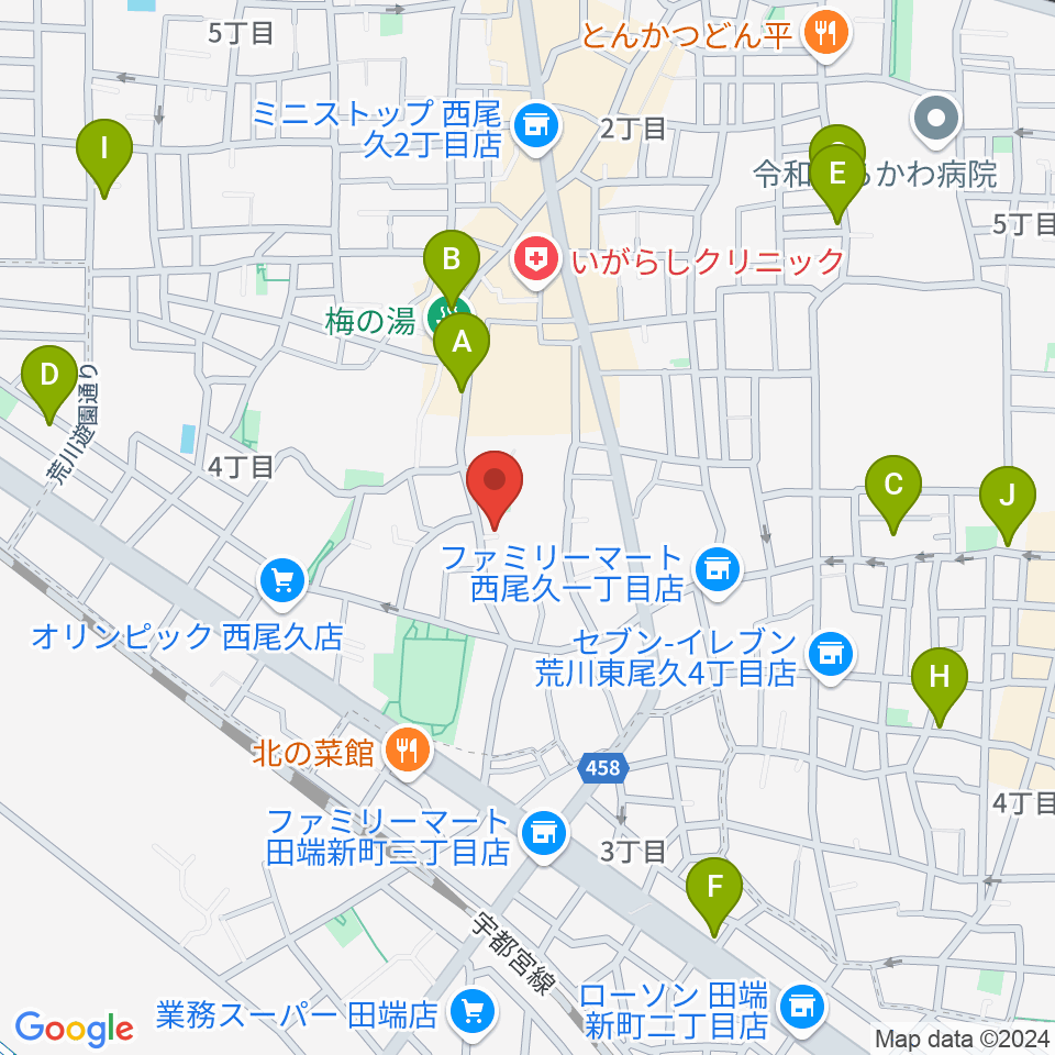 みらい音楽スタジオ周辺のカフェ一覧地図