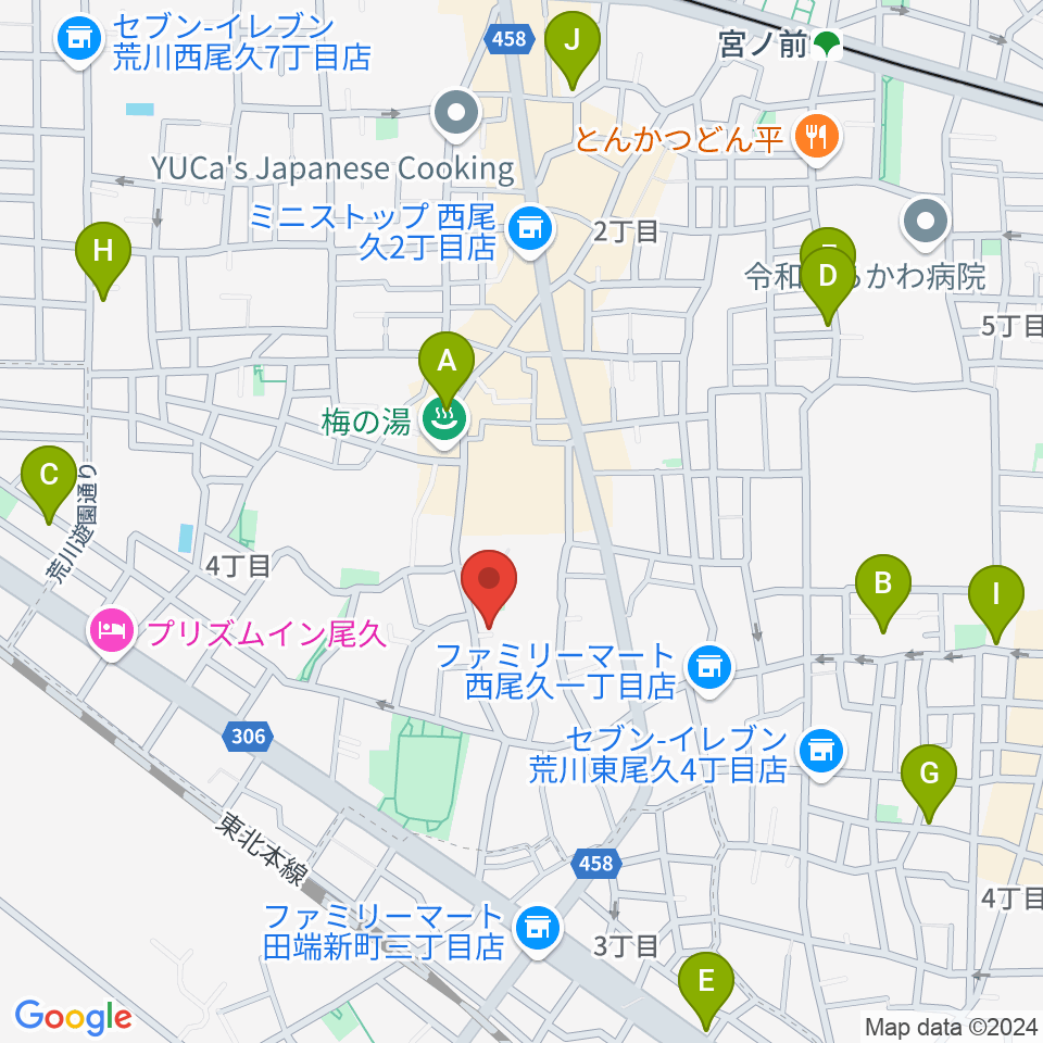 みらい音楽スタジオ周辺のカフェ一覧地図