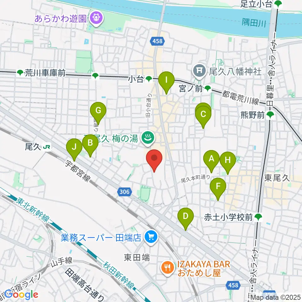 みらい音楽スタジオ周辺のカフェ一覧地図