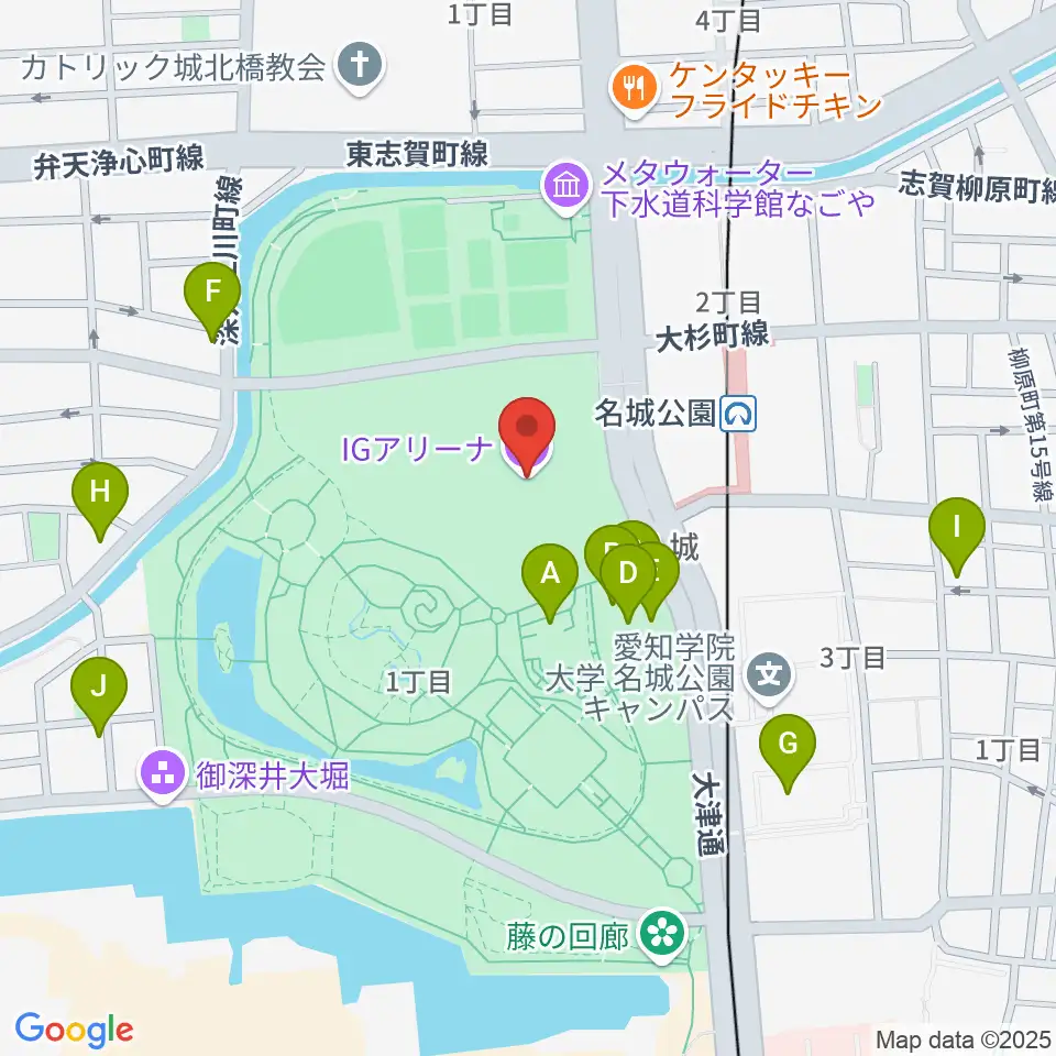 IGアリーナ周辺のカフェ一覧地図