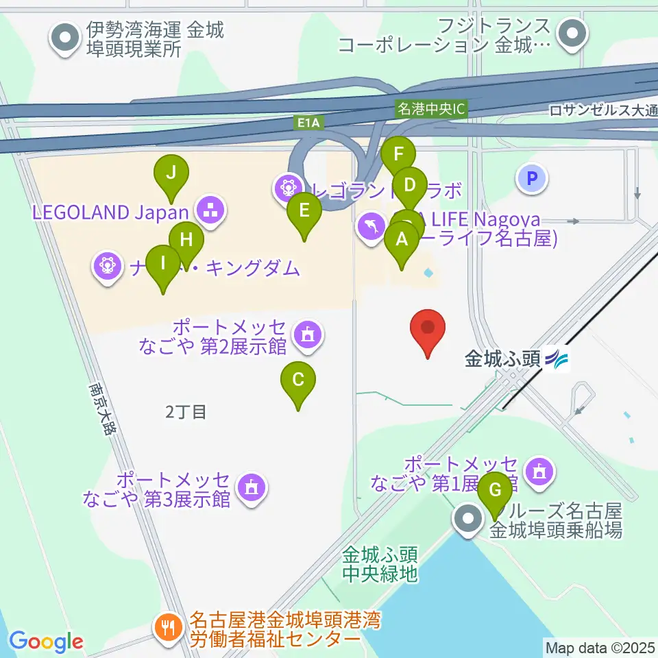 名古屋金城ふ頭アリーナ周辺のカフェ一覧地図