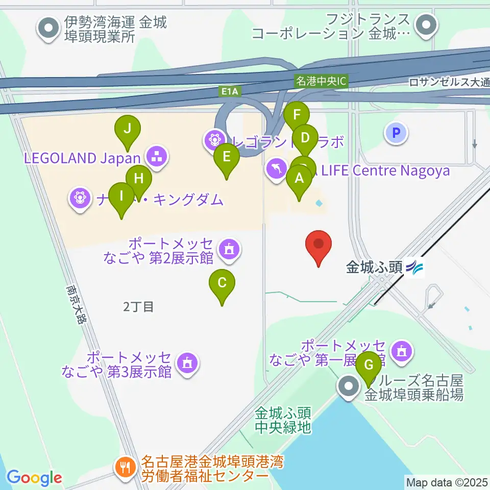 名古屋金城ふ頭アリーナ周辺のカフェ一覧地図