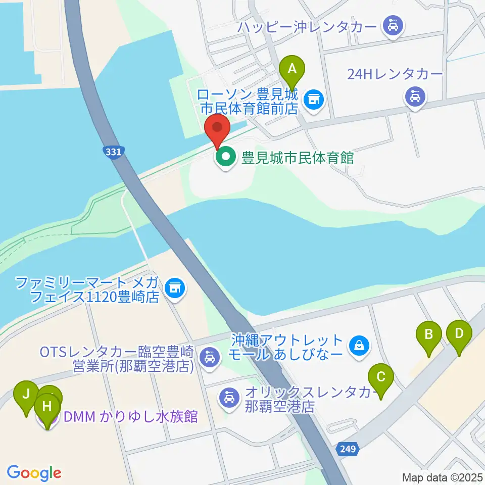 豊見城市民体育館周辺のカフェ一覧地図