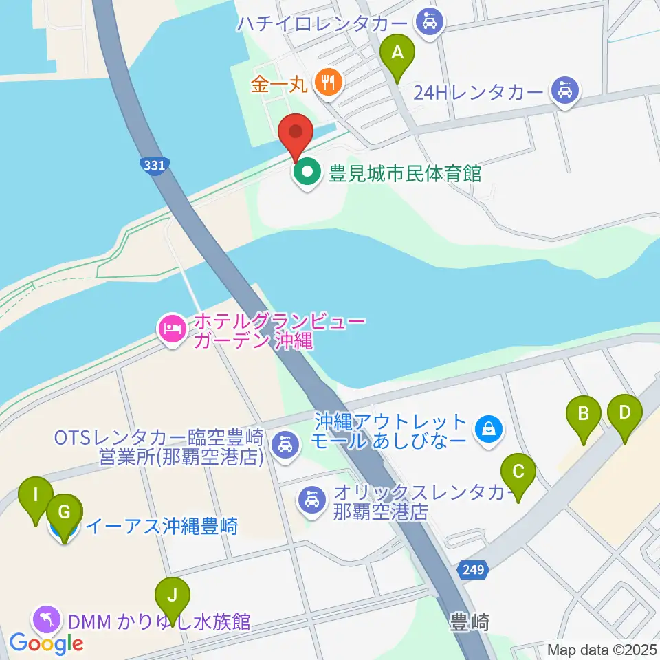 豊見城市民体育館周辺のカフェ一覧地図