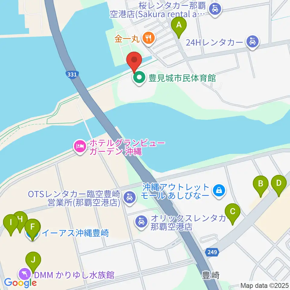 豊見城市民体育館周辺のカフェ一覧地図