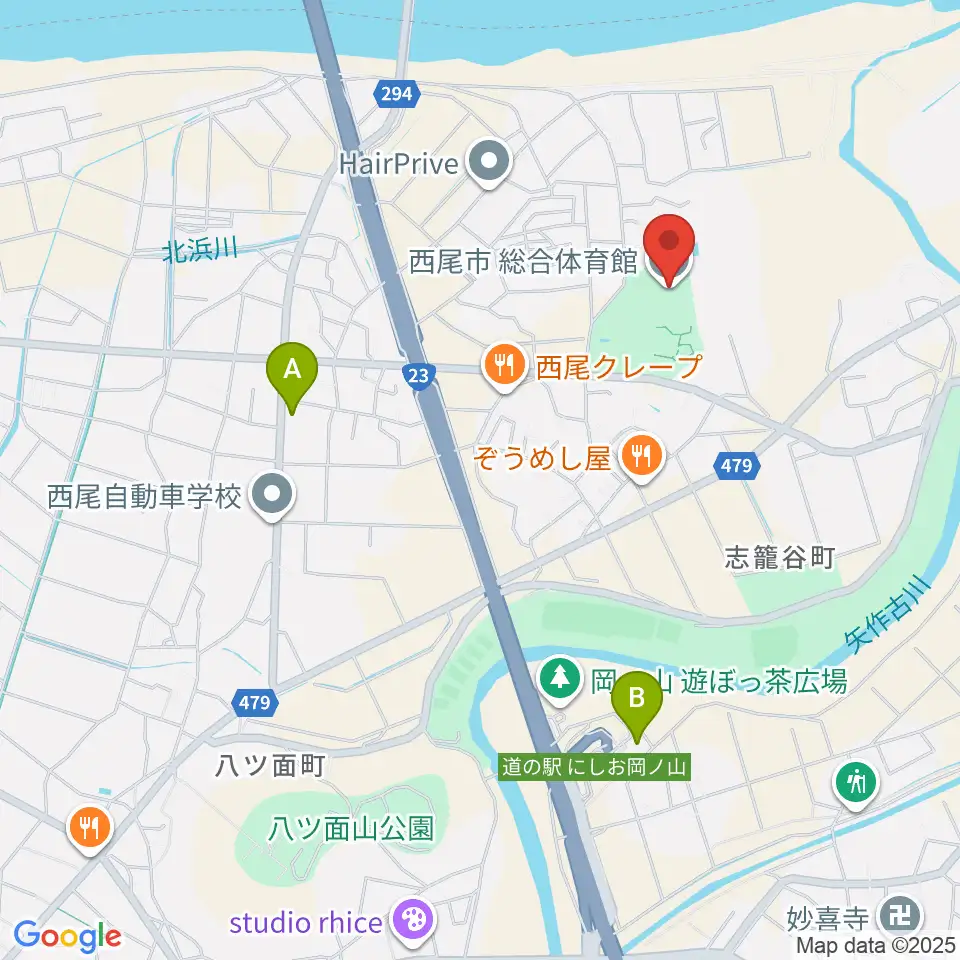 ダイセンアリーナ西尾周辺のカフェ一覧地図
