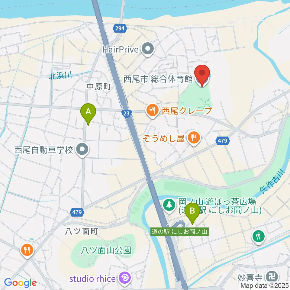 ダイセンアリーナ西尾周辺のカフェ一覧地図