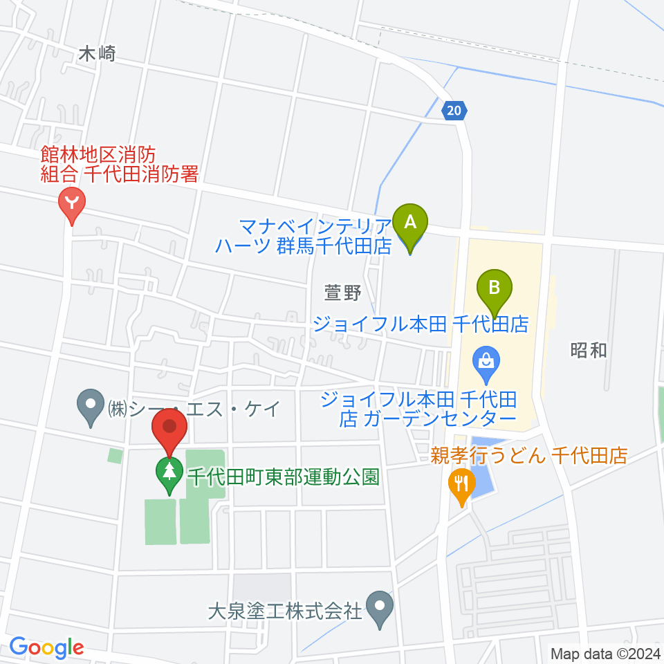 KAKINUMAアリーナ 千代田町総合体育館周辺のカフェ一覧地図