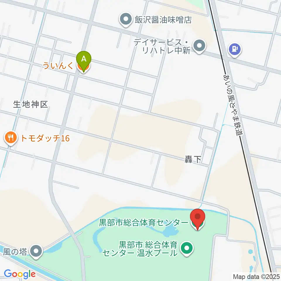 黒部市総合体育センター周辺のカフェ一覧地図