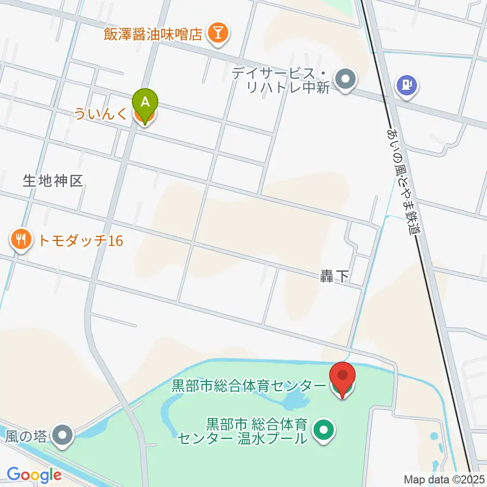 黒部市総合体育センター周辺のカフェ一覧地図