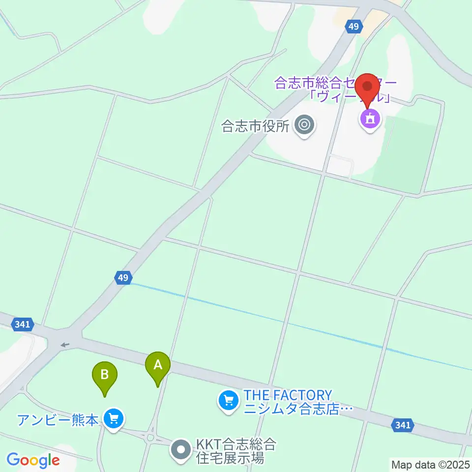 合志市総合体育館周辺のカフェ一覧地図