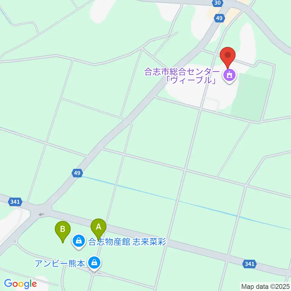 合志市総合体育館周辺のカフェ一覧地図