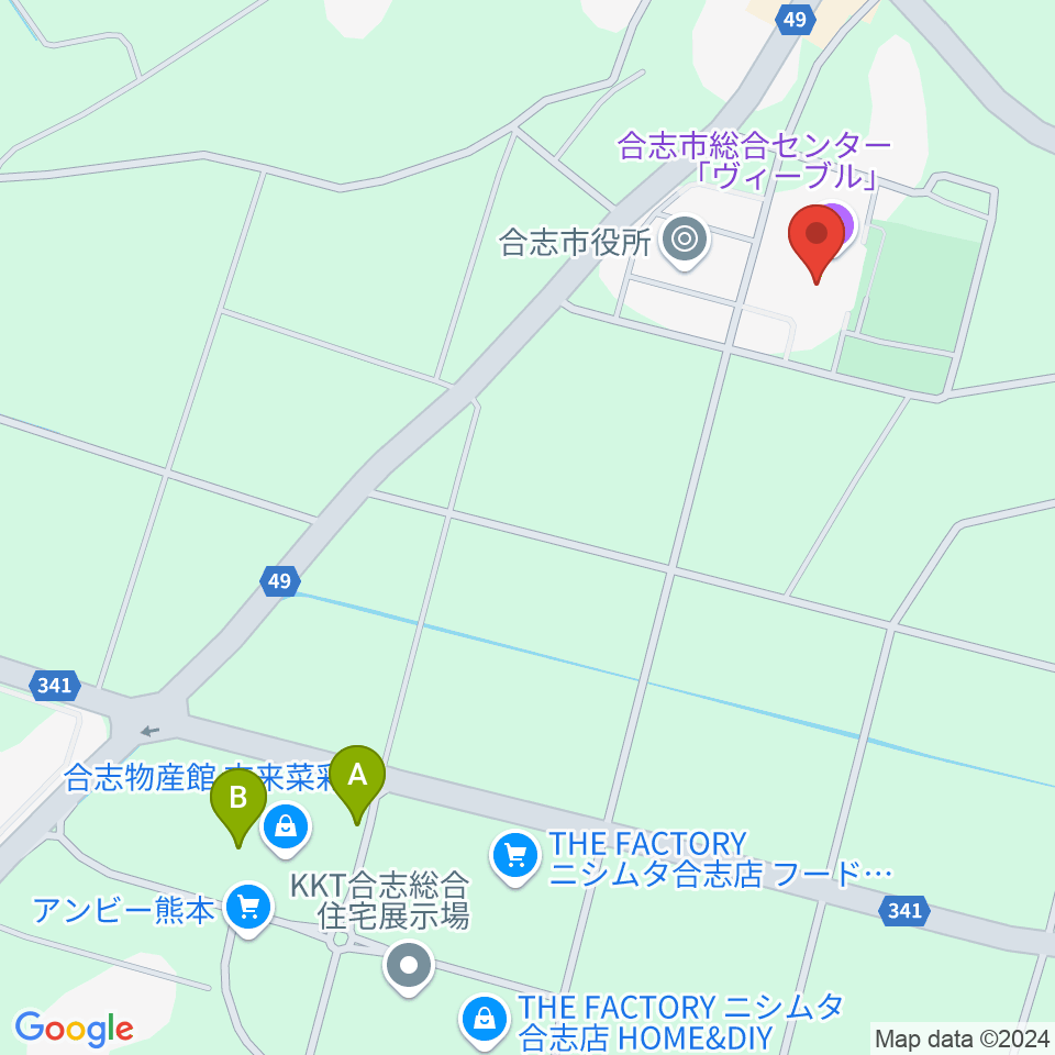 合志市文化会館周辺のカフェ一覧地図