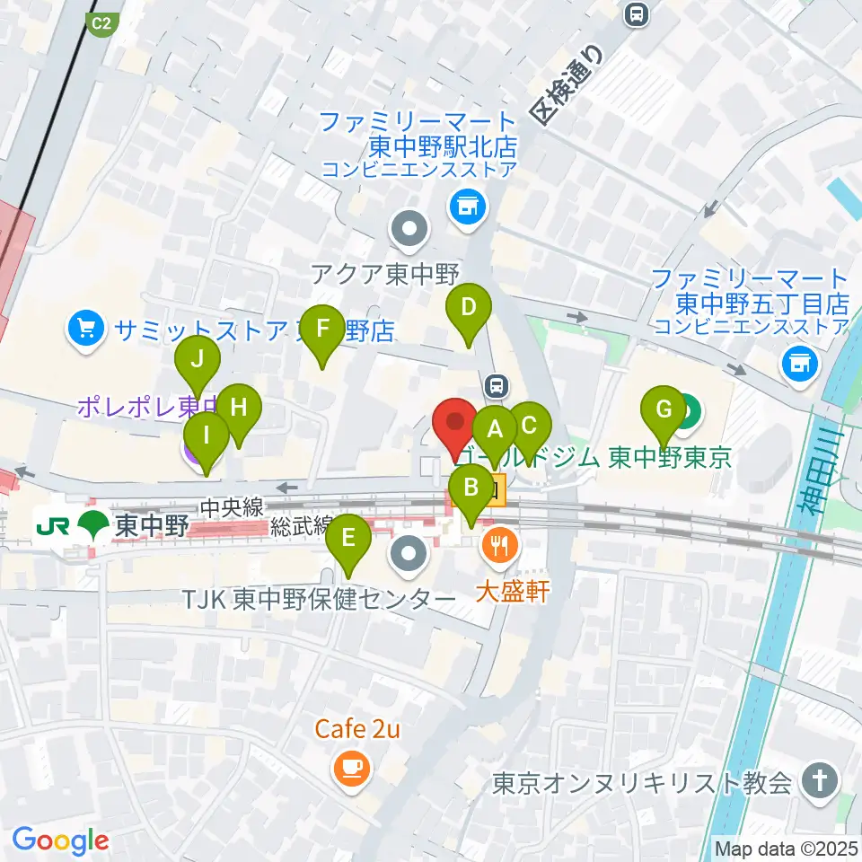ヴァイオリン工房レゾネイト周辺のカフェ一覧地図