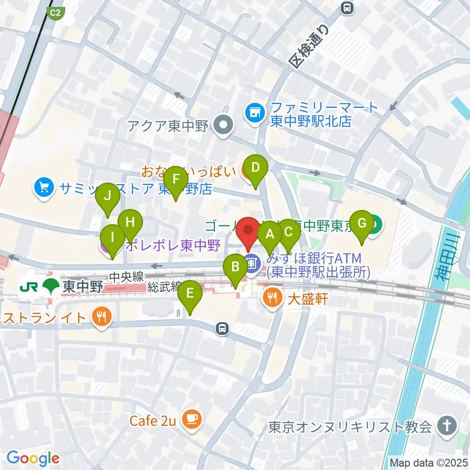 ヴァイオリン工房レゾネイト周辺のカフェ一覧地図