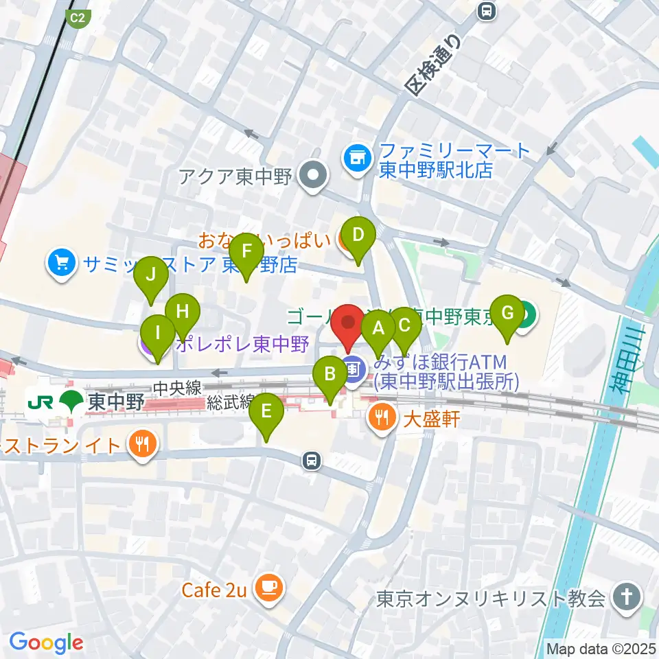 ヴァイオリン工房レゾネイト周辺のカフェ一覧地図