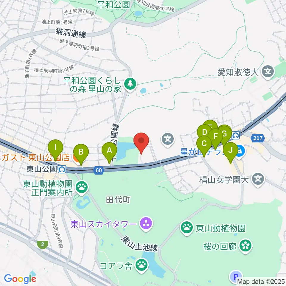名古屋市千種スポーツセンター周辺のカフェ一覧地図