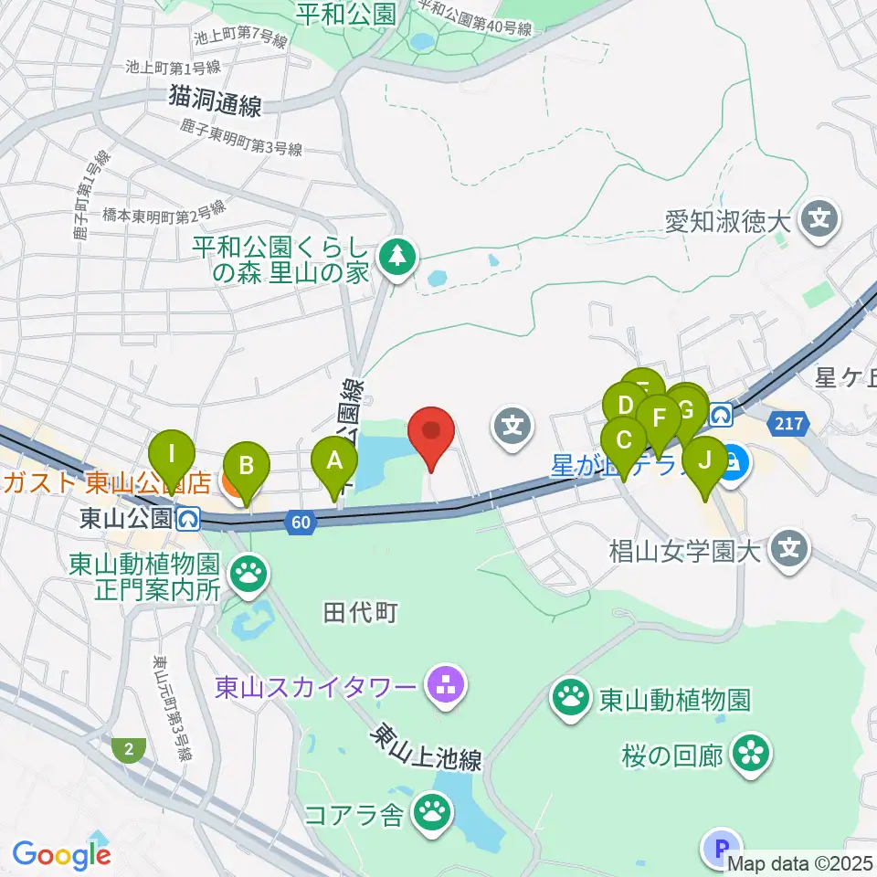 名古屋市千種スポーツセンター周辺のカフェ一覧地図