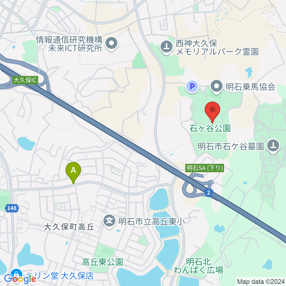 明石中央体育会館周辺のカフェ一覧地図