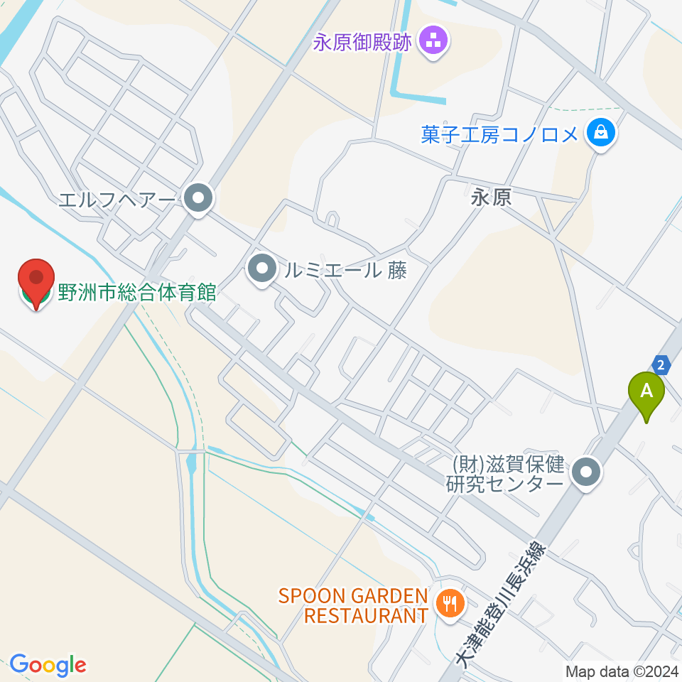 野洲市総合体育館周辺のカフェ一覧地図