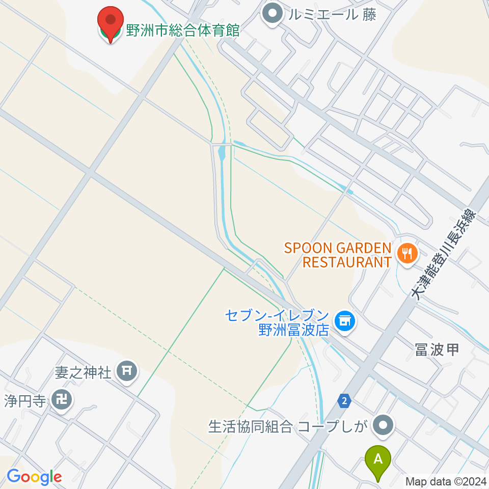 野洲市総合体育館周辺のカフェ一覧地図