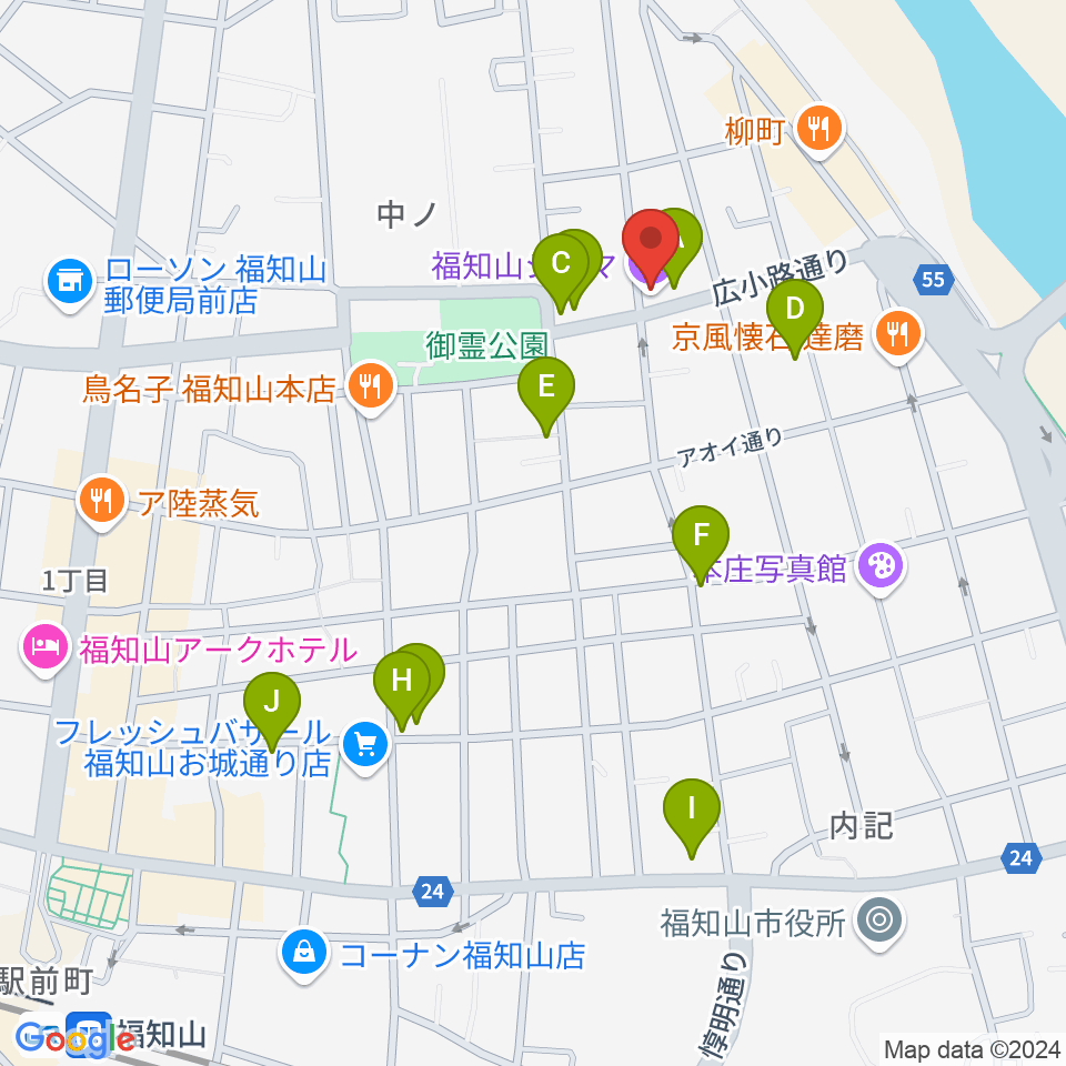 福知山シネマ周辺のカフェ一覧地図