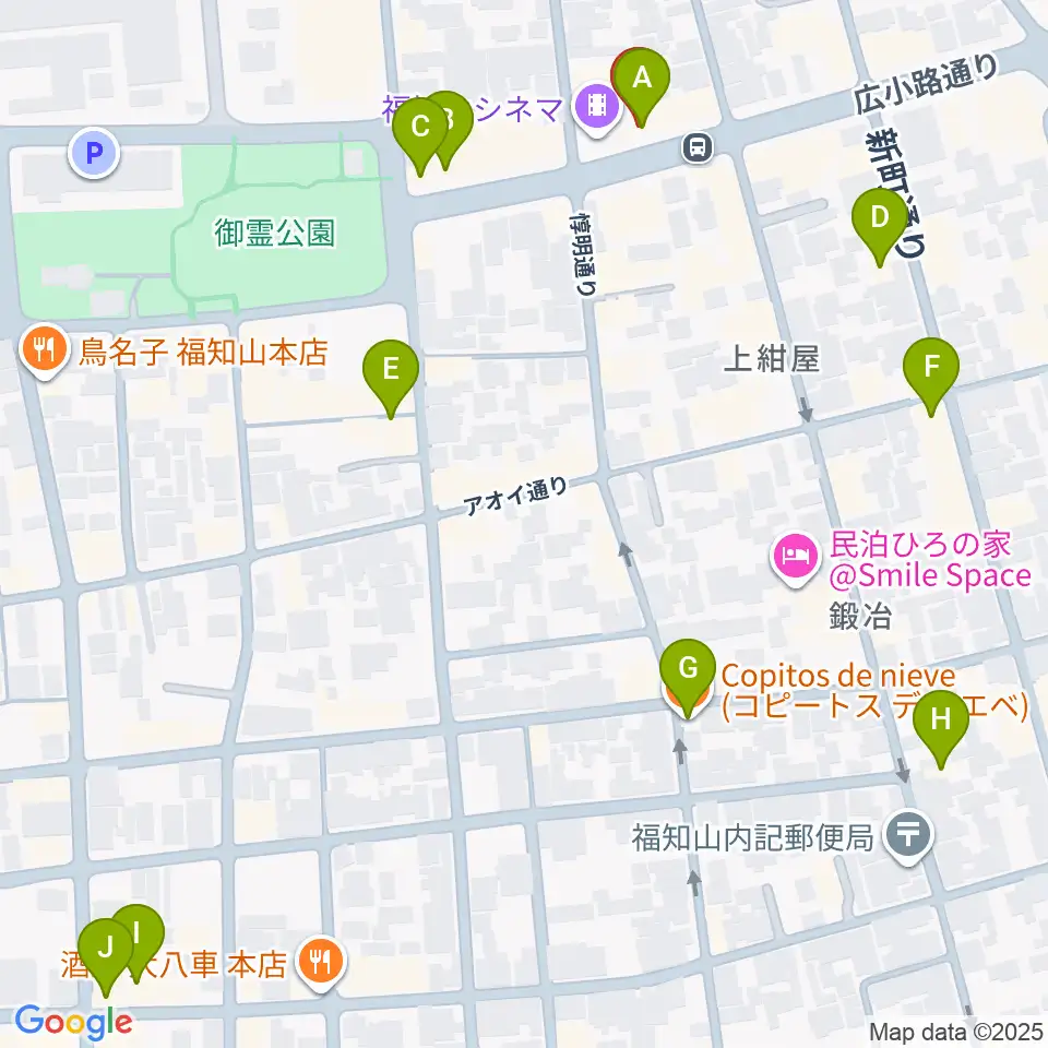 福知山まちのば周辺のカフェ一覧地図