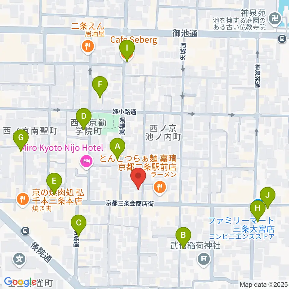 森ピアノ教室周辺のカフェ一覧地図