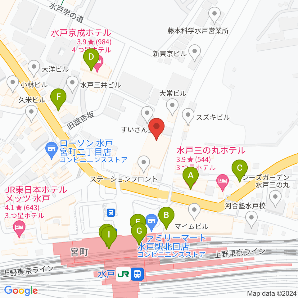 駿優教育会館大ホール周辺のカフェ一覧地図