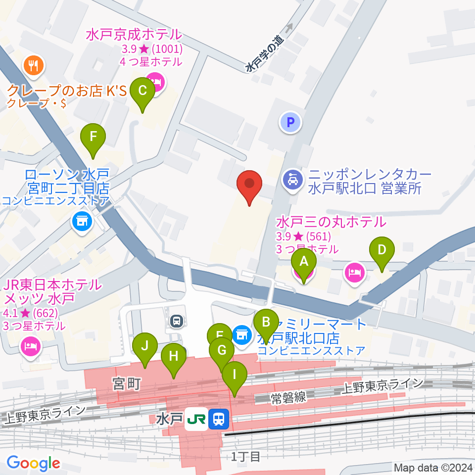 駿優教育会館大ホール周辺のカフェ一覧地図