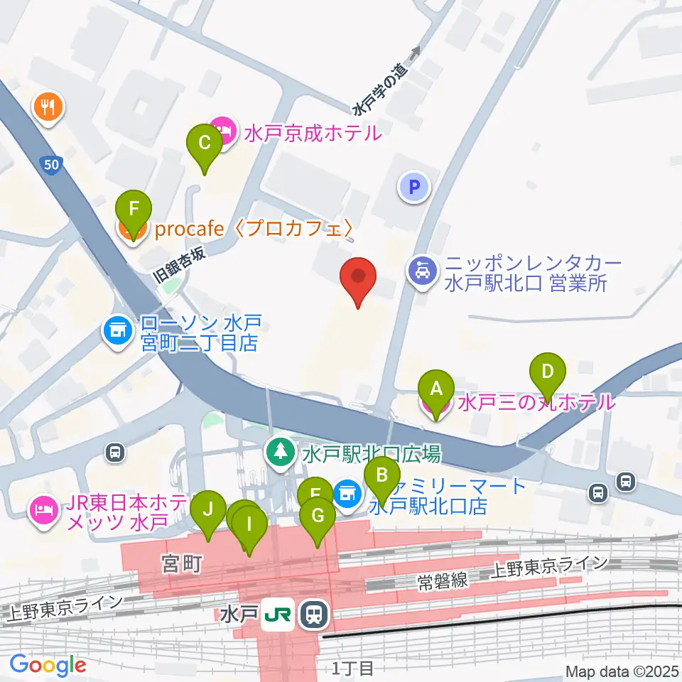 駿優教育会館大ホール周辺のカフェ一覧地図